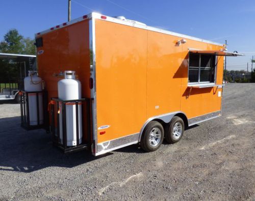 Concession trailer orange 8.5&#039; x 16&#039; food catering event for sale