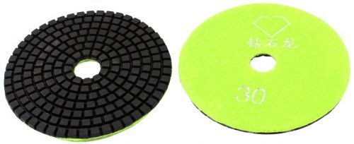 Uxcell 10cm dia 30 grit marble diamond polishing pad, yellow green, 2-piece for sale