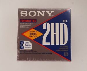 10 Pack Sony XT 3.5&#034; IBM Formatted 1.44MB 10MFD 2HD Floppy Disks Sealed