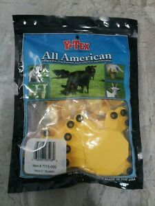 Y-Tex All American cattle livestock 2 Piece Ear Tags Yellow 3 Blanks 25 Count
