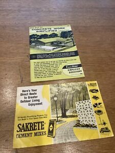 1960s Lot 2 Vintage Concrete Booklets Advertising Sakrete Easi-Bild Advertising