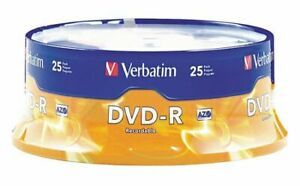 VERBATIM VER95058 DVD-R Disc,4.70 GB,120 min,16x,PK25