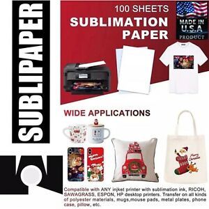 Sublimation Transfer Paper 8.5x11” 100Sh For Blanks, Mugs, Promotional, Textiles