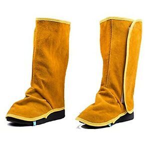 Leather Welding Spats, Flame Resistant Shoes Covers, Welder Working Shoes Pro...