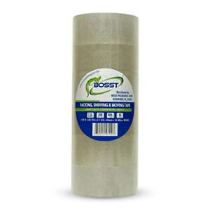 Bosst Packaging Tape Heavy Duty Commercial Grade Clear Packaging Tape 6 Roll, in