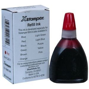 Xstamper Refill Ink 22611 Red, 60ml Bottle, CS-60N by Shachihata