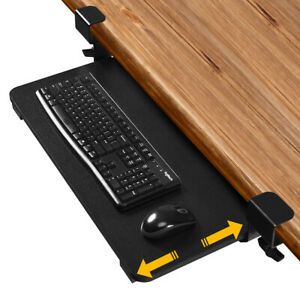 Gymax Keyboard Tray Under Desk Clamp-On Retractable Platform Computer Drawer