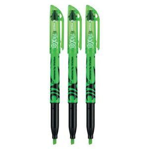 Pilot FriXion Light Erasable Highlighters, Chisel Tip, Green Ink, 3 Count