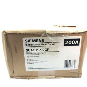 Siemens SUAT317-0GF 200-Amp Overhead FeedMeter Socket with 4 Jaw Ringless Cover