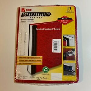 *NEW* ACCO Expandable Hanging Data Binder 6&#034; Capacity 8.5 x 11 Inch Red 55261