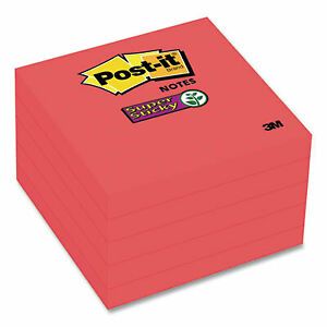 Post-It Notes Super Sti Note,Note,3x3,Ss,Red,5 6545SSRR