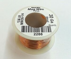 NEW 30 Gauge Insulated Magnet Wire, 1/4 Pound Roll (785&#039; Approx. Length) 30AWG