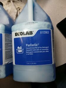 CASE 4 Ecolab 6112963 PanTastic Pan Pot Dish Detergent 1 US Gallon Jugs * READ *