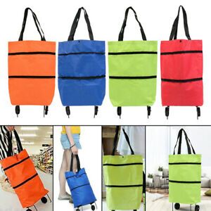 Foldable Shopping Trolley Bag Grocery Bags Food Organizer for Women or Men