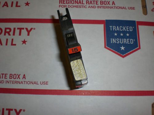 FPE  Breaker  Federal Pacific Electric 15Amp 1 Pole Stab-Lok Type NC(Thin)