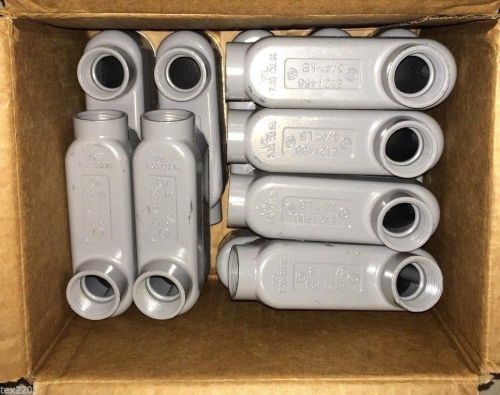 NEW E121488 OUTLET BOX CONDUIT BODY 3/4IN ALUMINUM COVER LOT OF 12