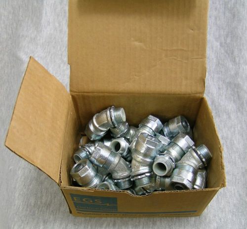 Box Lot of 19 EGS 3/8&#034; Insulated Throat Liquidtight 45 Degree Metal  Connector