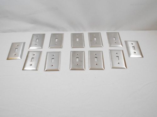Lot of 12 1-Gang Toggle Switch Cover Wallplates (Stainless Steel)
