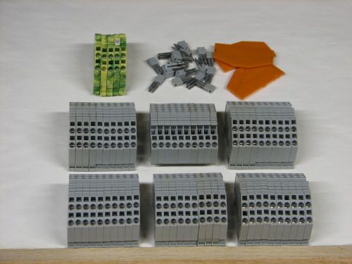 Wago iec 60947-7-1 din rail mount 2-position terminal block, lot of 60, used for sale