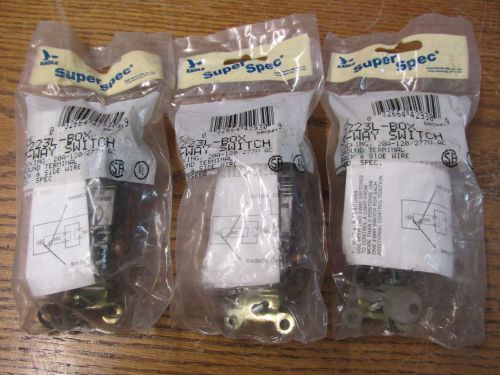 NEW NOS LOT OF 3 Eagle Electric 2223L-BOX 3 Way Switch Locking 20A 120/277VAC