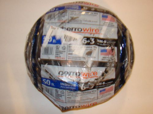 New cerrowire 50 ft. indoor cooper buillding wire 6-3 nm-b  600 v for sale