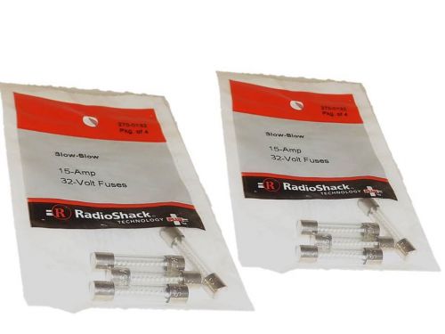 8x radioshack 15a 32v 1 1/4 x 1/4 &#034; slow-blow fuse 270-0132 for sale