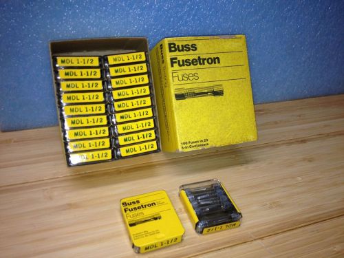 BUSS FUSETRON FUSES MDL-1-1/2 -100 QTY BUSSMAN FREE SHIPPING