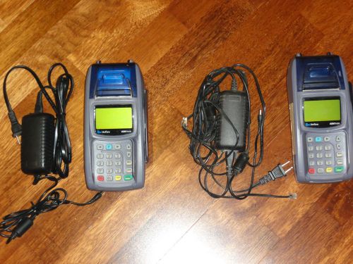 (2) verifone nurit 8400 credit payment terminals dialup and ethernet ip versions for sale