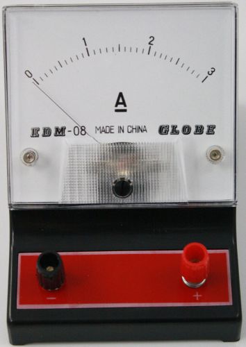 0-3 ampere (A) DC Ammeter, Analog Display