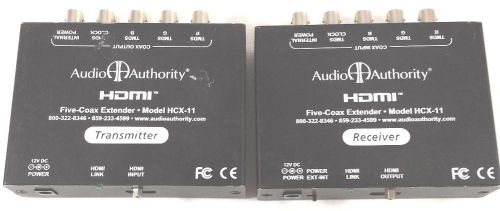 used AUDIO AUTHORITY HCX-11 12VDC FIVE-COAX EXTENDER transmitter + receiver