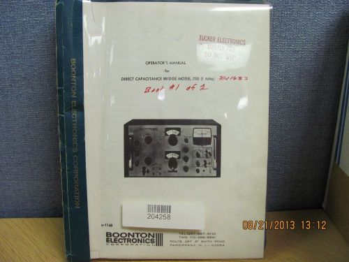 BOONTON MODEL 75D: Direct Capacitance Bridge - Operations &amp; Maint. Manual #17566