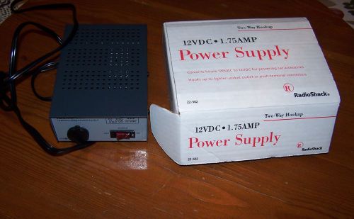 RADIO SHACK UNREGULATED 12 VDC POWER SUPPLY 1.75 AMP 12VDC  # 22-502 manual, box