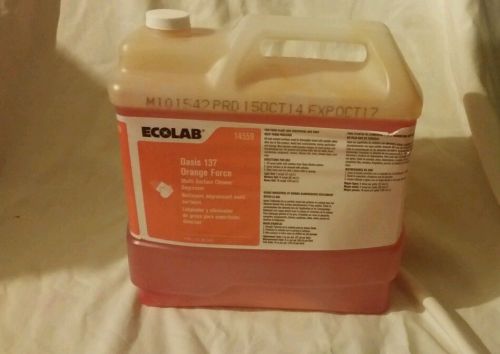 Ecolab Solid oasis 137 orange force multiple surface cleanser 2.5 gallons NIB