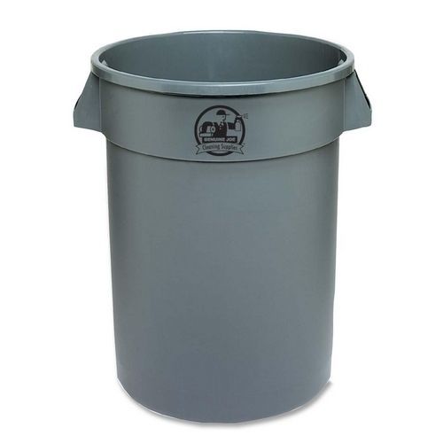 Genuine Joe 60463 32-Gallon Heavy-Duty Trash Container, Gray