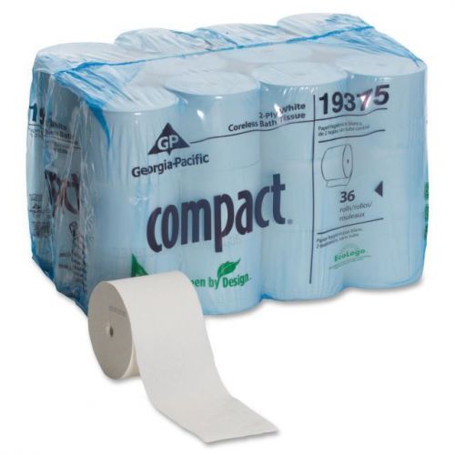 New ! 36PK Compact Coreless Toilet Paper 2 Ply 1,000 sheets  - GPC19375