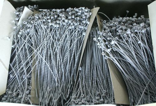 5000 5&#034; gray  secur-a-tie adjustable beaded loop tie fasteners dennison for sale