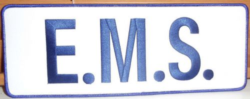 EMS EMT PARAMEDIC PATCH 11 inch X 4 inch BLUE WHITE LARGE BACK JACKET PATCH NEW