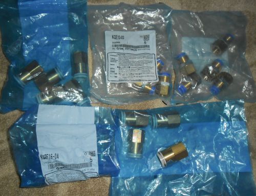 Lot of 24 SMC Fitting KQE10-03 + KQ2F16-04