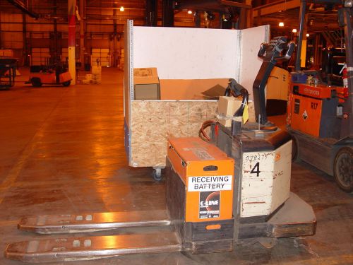 Crown 6,000# 36v electric rider pallet truck. for sale