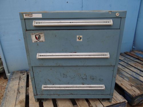 Lista vidmar blue 3 drawer tool cabinet box storage machinist mechanic chest for sale