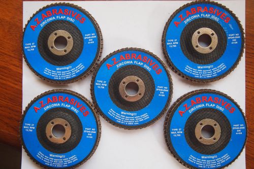 AZ ZFD40-Z040 Abrasives 4&#034; x 5/8 Zirconia Flap disc 40 Grit (5 - Flap Disc )