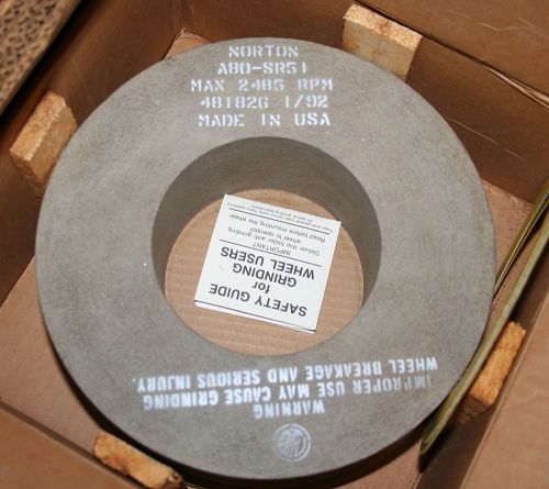 Grinding wheel norton a80-sr51 max.2485 rpm 10&#034;l x 3.390&#034; w x 5&#034; id for sale