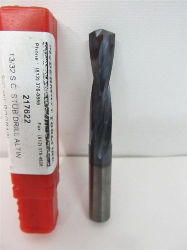McDermott Tools 217622, 13/32&#034; ALTiN Solid Carbide Stub Length Drill Bit