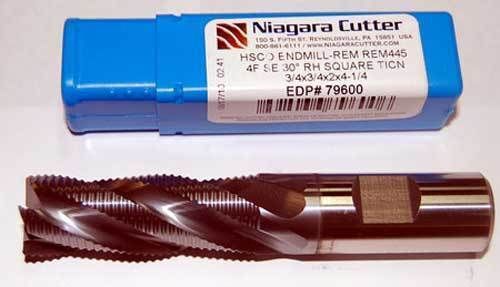 Niagara 3/4&#034; x 2&#034; m42-8% cobalt fine-pitch roughing cnc end mill-ticn coated for sale