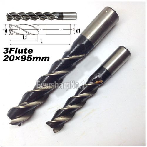 High quality lot 1pcs hss 3flutes long end mill cutting dia 20mm length 150mm for sale