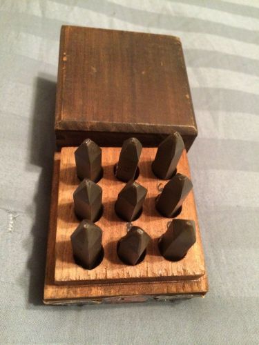 9-piece 1/16&#034;-mathews/steel stamps  numbers-1-9/with original wood box!!!!!!! for sale
