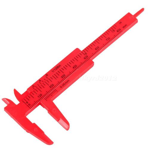 Orange 80mm Mini Plastic Sliding Vernier Caliper Gauge Measure Tool Ruler HYDG