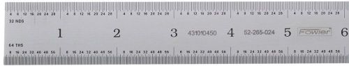 new FOWLER 52-265-024, Rigid Style Certified Rule, 24&#034;/600mm Max Measuring Ruler