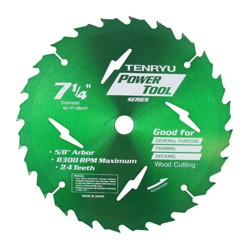 Tenryu pt-18524p 7-1/4-inch 24t power tool series saw blade, 5/8-inch arbor for sale