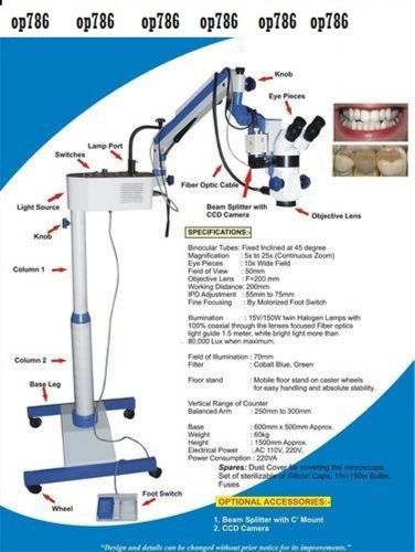 5x to 25x Continuous Zoom - Dental Surgical Microscope with Accessories 101